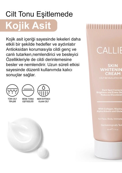 Cilt  Krem, Cilt Tonunu Aydınlatır ve Eşitler  (With Collagen, Niacinamide ve Kojic Acid) Tüm Bölgelere Uygun