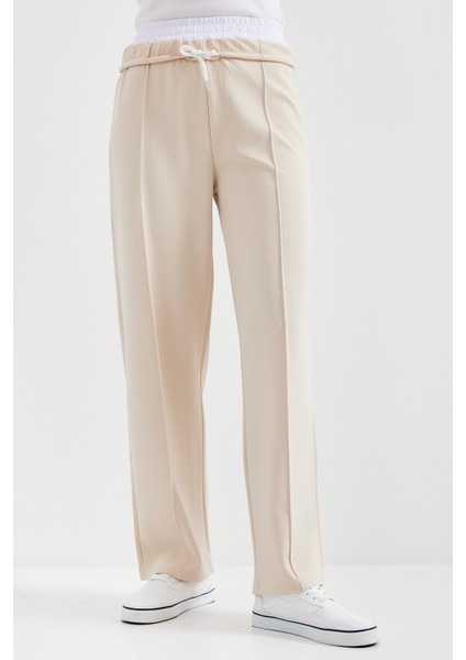 6662 Çımalı Pantolon - Krem fırsatları