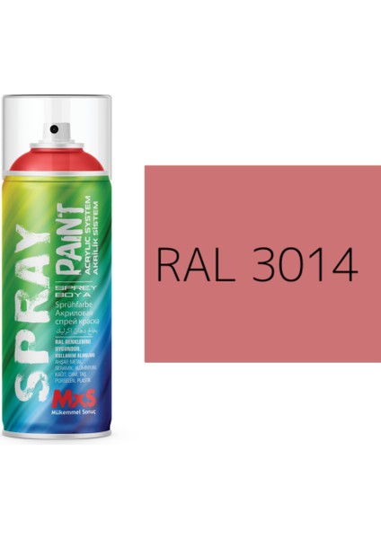 Extra Pigmentli Özel Yapım Akrilik Sprey Boya 400 ml (Kırmızı Tonları)(Araba-Metal-Ahşah-Plastik)