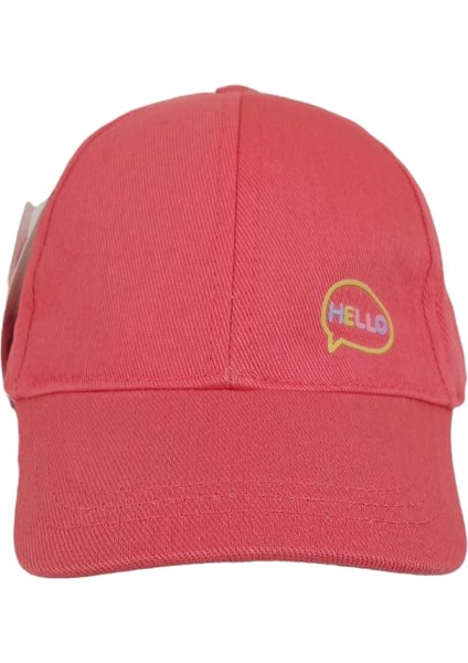 Kitti 1-3 Yaş Kız Çocuk Pembe Renk Baskı Figürlü Yazlık Şapka
