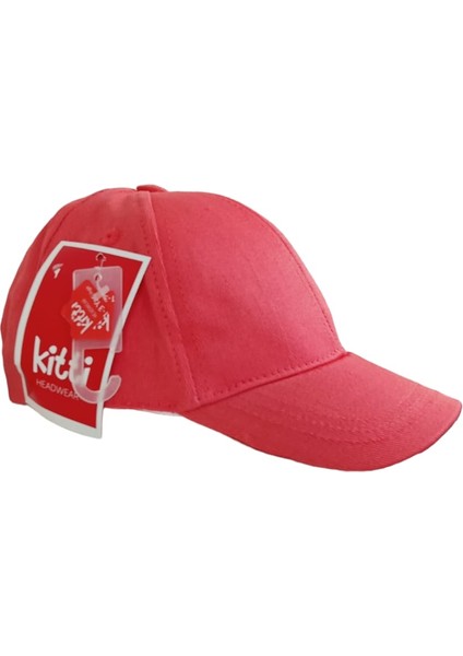 Kitti 1-3 Yaş Kız Çocuk Pembe Renk Baskı Figürlü Yazlık Şapka