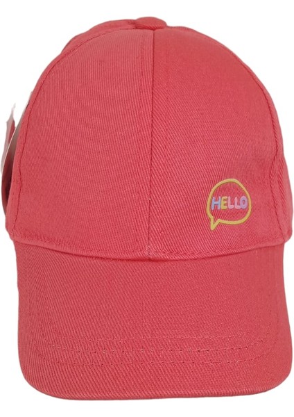 Kitti 1-3 Yaş Kız Çocuk Pembe Renk Baskı Figürlü Yazlık Şapka