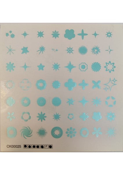 Hologram Turkuaz Yaldız Tırnak Dövmesi, Tırnak Tattoo, Nail Art, Tırnak Sticker