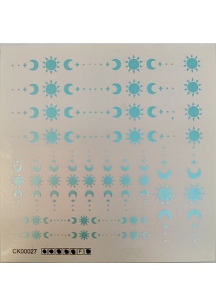 Hologram Turkuaz Yaldız Tırnak Dövmesi, Tırnak Tattoo, Nail Art, Tırnak Sticker