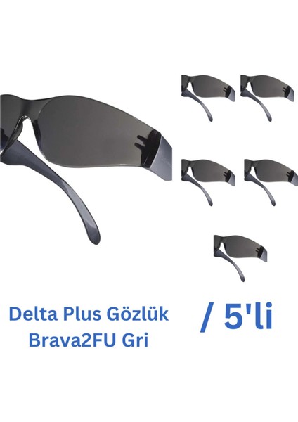 Koruyucu Gözlük Gözlük Brava 2FU Gri- 5 Adet