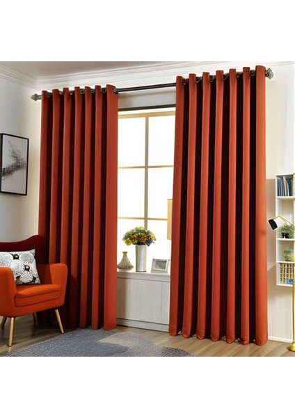 Mebelport Curtain Blackout Karartma 1/2 Pileli Fonluk Turuncu Renk