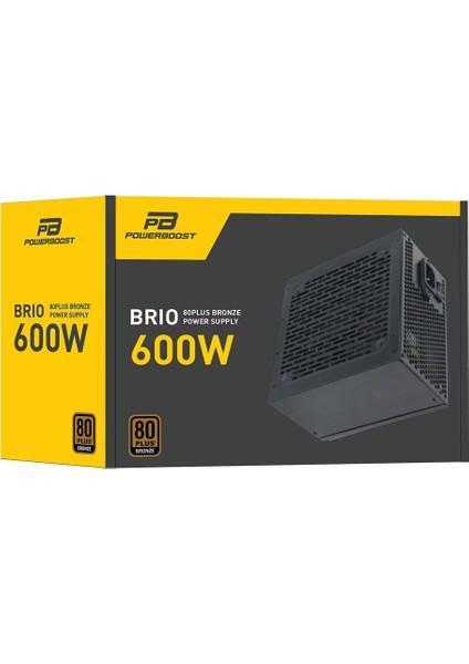 Powerboost 600W  80+ Bronze Brio 12CM Fanlı Atx Psu (Retail Box)