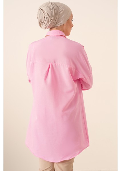 5845 Tesettür Tunik - Pembe modelleri