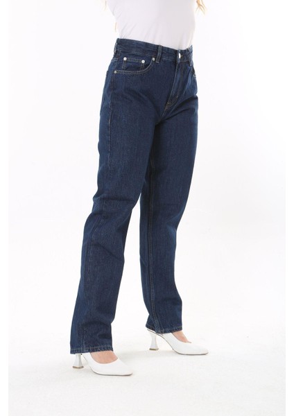 Kadın Büyük Beden Lacivert 5 Cepli Kot Pantolon 65N37848 indirimleri