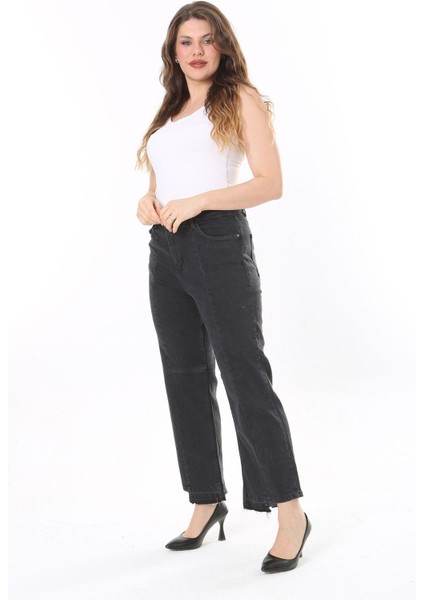 Kadın Büyük Beden Kup Detaylı Paçası Pis Dikişli Likralı Kot Pantolon 65N38087 fiyatları