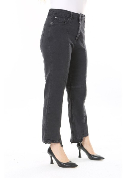 Kadın Büyük Beden Kup Detaylı Paçası Pis Dikişli Likralı Kot Pantolon 65N38087 indirimleri