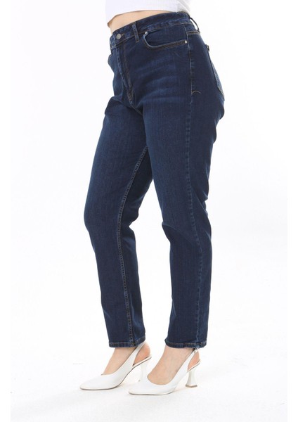 Kadın Büyük Beden Yüksek Bel Dar Paçalı Likralı Kot Pantolon 65N38091 fırsatları