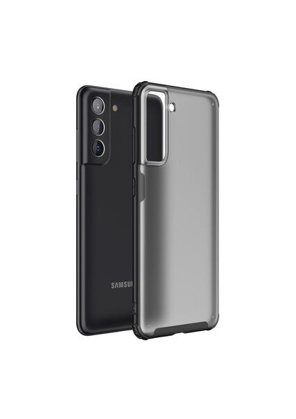 Samsung Galaxy S21 Fe Sert Yapılı ve Köşe Korumalı Arkası Buğulu Şık Volks Premium Kılıf