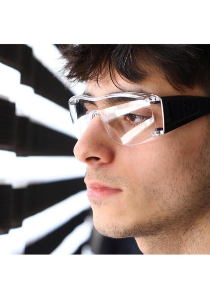 12 adet şeffaf koruyucu gözlük, UV, lazer ve laboratuvar kullanımı için ideal modelleri