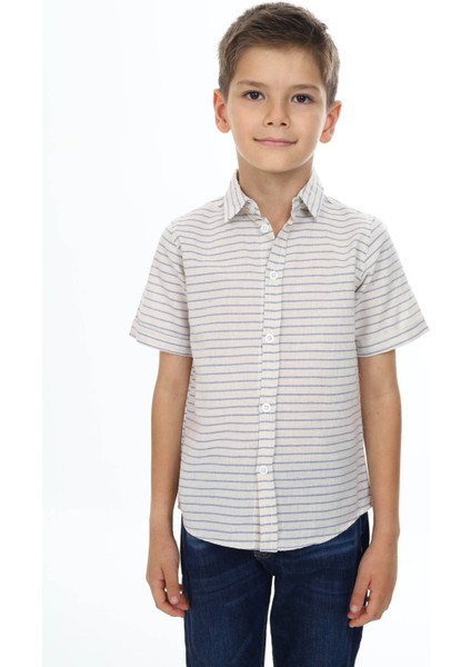 Çizgili Keten Gömlek 0007 fiyatları