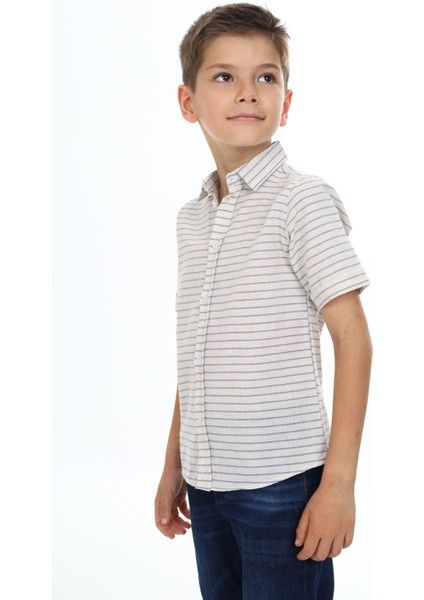 Çizgili Keten Gömlek 0007 fırsatları