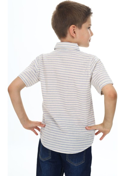 Çizgili Keten Gömlek 0007 indirimleri