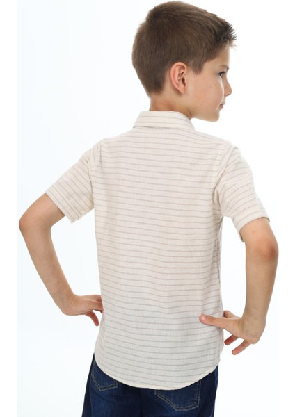 Çizgili Keten Gömlek 0007 indirimleri