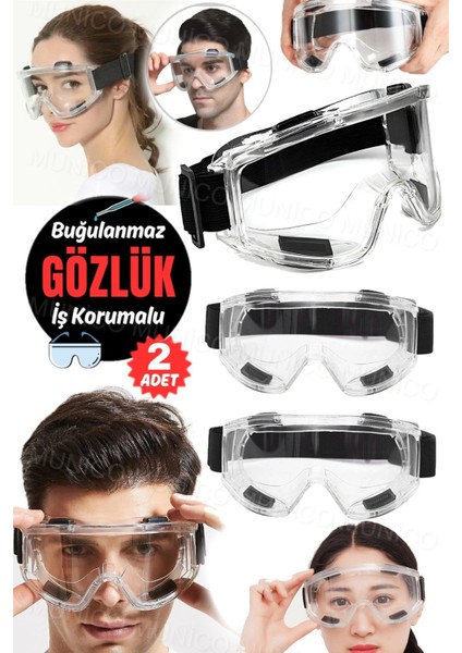 Tekno Trust Koruyucu Gözlük 2 Adet Laboratuvar Gözlüğü Göz Koruması Motosiklet Gözlük Göz Koruması Toz Geçirmez modelleri