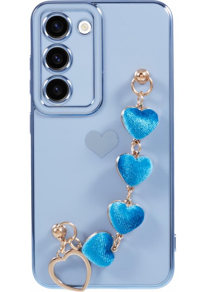 Samsung Galaxy S23 Kılıf Galvanik Darbeye Dayanıklı Tpu Telefon Kılıfı, Askı-Mavi Için (Yurt Dışından)