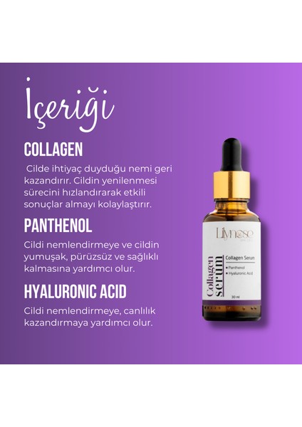 Yaşlanma Belirtilerini Gidermeye Yardımcı Collagen Serum 30 ml