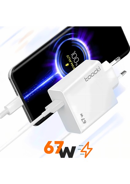 67W USB Süper Hızlı Şarj Güç Adaptörü 6A Tip-C Kablo Hızlı Şarj Xiaomi Samsung Macbook Uyumlu