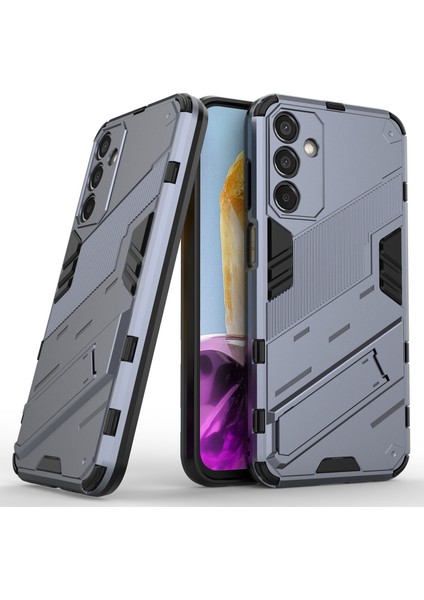 Samsung Galaxy M15 5g Kılıf Kickstand Çizilmez Pc+Tpu Zırh Telefon Kapağı-Koyu Mavi (Yurt Dışından)
