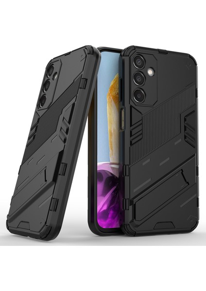 Samsung Galaxy M15 5g Kılıf Kickstand Çizilmez Pc+Tpu Zırh Telefon Kapağı-Siyah (Yurt Dışından)