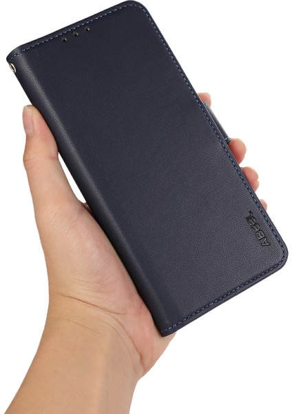 Samsung Galaxy Xcover 5 Standlı Kılıf Rfıd Engelleme Cüzdan Cep Telefonu Kapağı-Mavi (Yurt Dışından)
