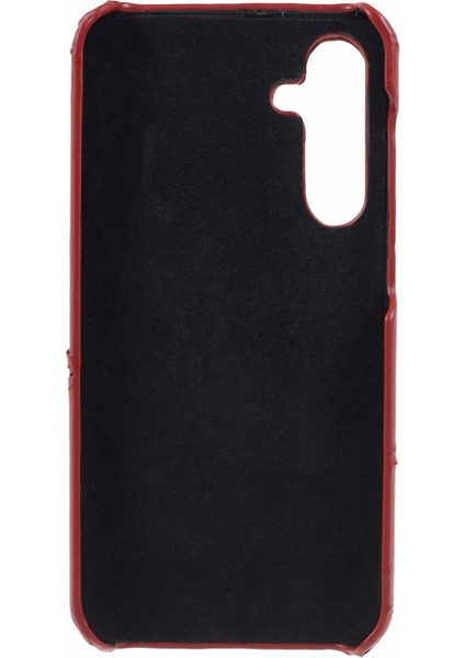Samsung Galaxy S24+CASE Pu+Pc Düşme Önleyici Telefon Kılıfı 2 Kart Yuvalı-Kırmızı (Yurt Dışından)