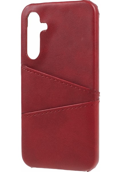 Samsung Galaxy S24+CASE Pu+Pc Düşme Önleyici Telefon Kılıfı 2 Kart Yuvalı-Kırmızı (Yurt Dışından)
