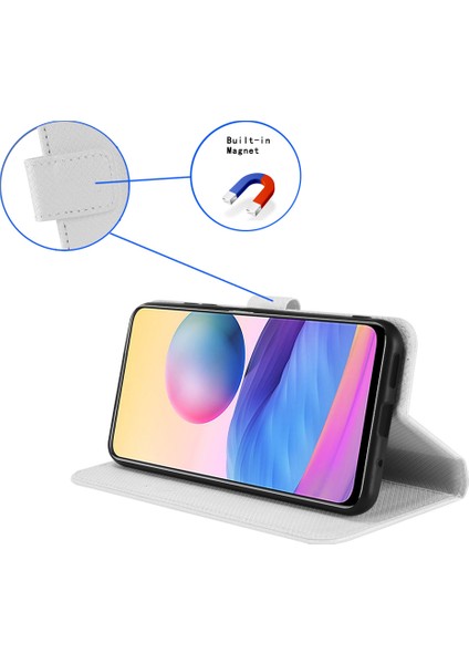 Samsung Galaxy M55 5g Kılıf Elmas Dokulu Pu Deri Cüzdan Telefon Kapağı Tpu Iç Kabuk-Beyaz (Yurt Dışından) modelleri
