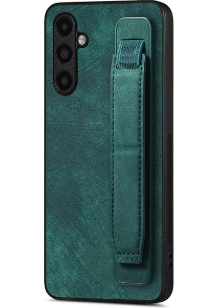 Samsung Galaxy A25 5G(GLOBAL)(161.0 x 76.5 x 8.3mm)Kılıf Bileklik Yumuşak Pu Deri+Tpu Telefon Kabuğu-Yeşil (Yurt Dışından)