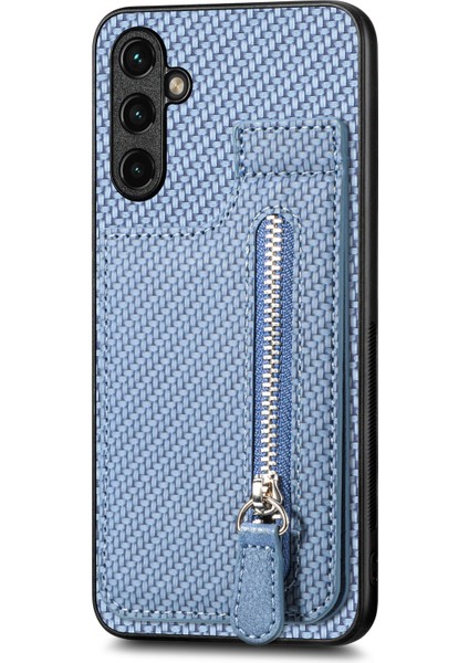 Samsung Galaxy A54 5g Kılıf Fermuarlı Cep Çizilmeye Dayanıklı Karbon Fiber Telefon Kapağı-Mavi (Yurt Dışından) modelleri
