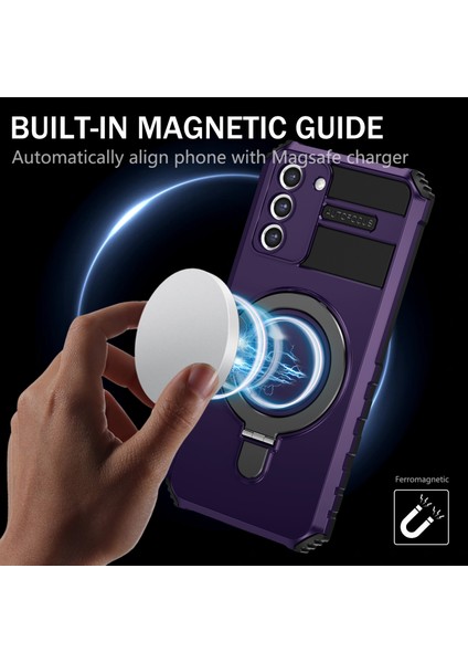 Samsung Galaxy S21 4g/5g Kılıf Pc+Tpu Kickstand Manyetik Telefon Koruma Kapağı-Mor (Yurt Dışından) indirimleri