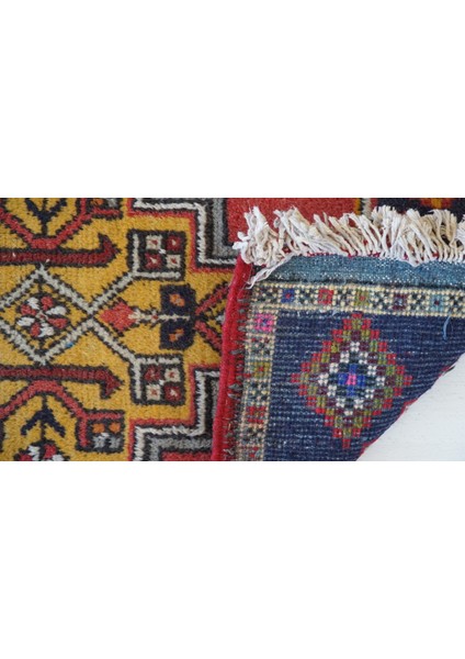 56X98 cm El Dokuma Nostaljik Küçük Boy Anadolu Kilim Oryantal Kilim Oturma Odası Banyo