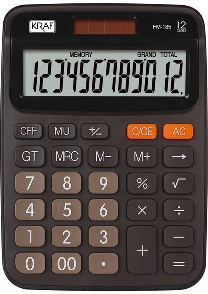 Hesap Makinesi Masaüstü 12 Hane HM-185 Bn Kahverengi
