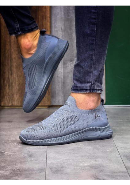 Bağcıksız Triko Spor Ayakkabı-Gri modelleri