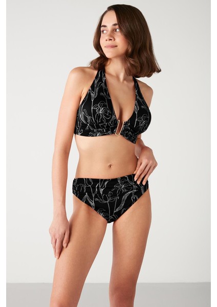 Red Lale Desenli Aksesuar Detaylı Bikini
