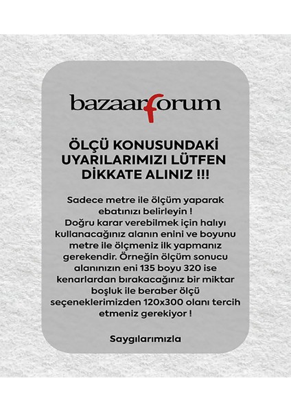 Bazaar Forum Makinede Yıkanabilir Kaymaz Taban Halı Mutfak Halısı Salon Halısı Oturma Odası Halısı Yolluk