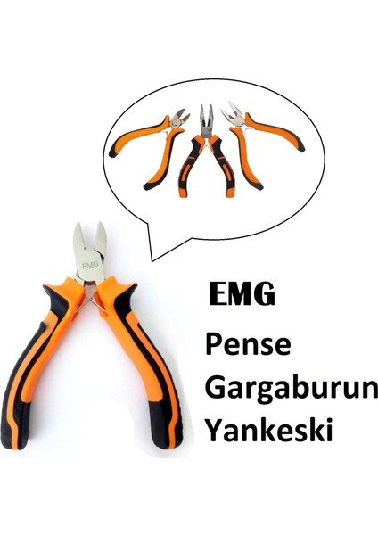 5li Set Mini Pense Seti Yan Keski Kargaburun Düz ve Yıldız Tornavida Elektrikci Hobi Seti