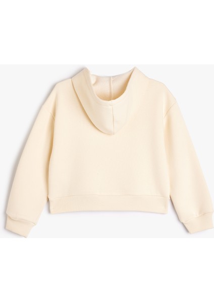 Kapşonlu Sweatshirt Slogan Işleme Detaylı Uzun Kollu fiyatları