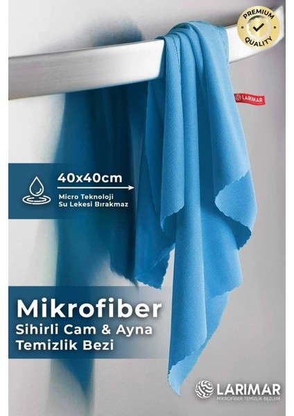 50 Adet Mikrofiber Sihirli Cam Bezi ve Ayna Temizlik Bezi 40X40CM / Nemli Haliyle Sihirli Temizlik