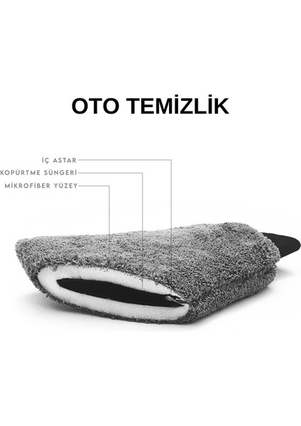 Oto Temizlik Mikrofiber Oto Yıkama Eldiveni - Araç Yıkama Eldiveni -Oto Temizlik