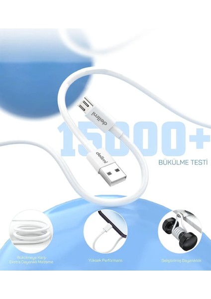 Xiaomi , Huawei , Samsung Uyumlu 18W 3 Amper Hızlı Şarj Aleti Micro USB Ds-04