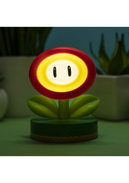 Super Mario Fire Flower Icon Lamba Işık Light Ateş Çiçeği Ikon Lambası