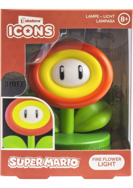 Super Mario Fire Flower Icon Lamba Işık Light Ateş Çiçeği Ikon Lambası