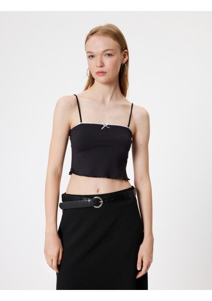 Crop Üst Fiyonk Detaylı Ip Askılı Slim Fit modelleri