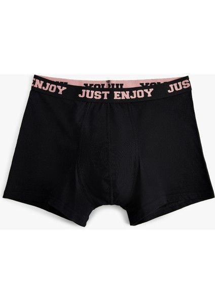 3'lü Boxer Seti Slogan Baskılı Çok Renkli Pamuklu modelleri