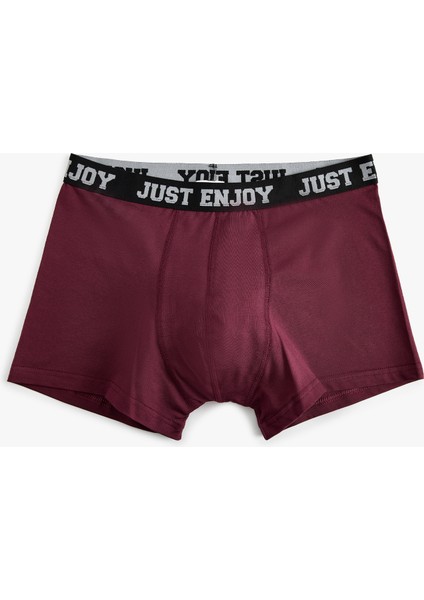 3'lü Boxer Seti Slogan Baskılı Çok Renkli Pamuklu fırsatları